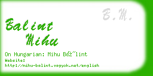 balint mihu business card